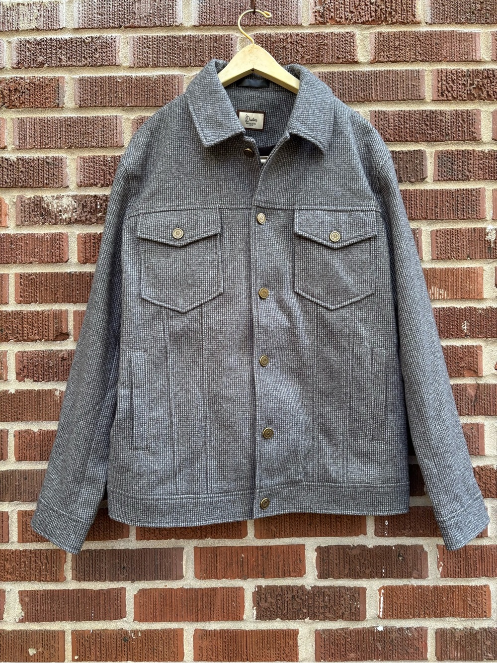 Waffle Knit Gray fully lined Commuter Trucker hunting Chores Jacket